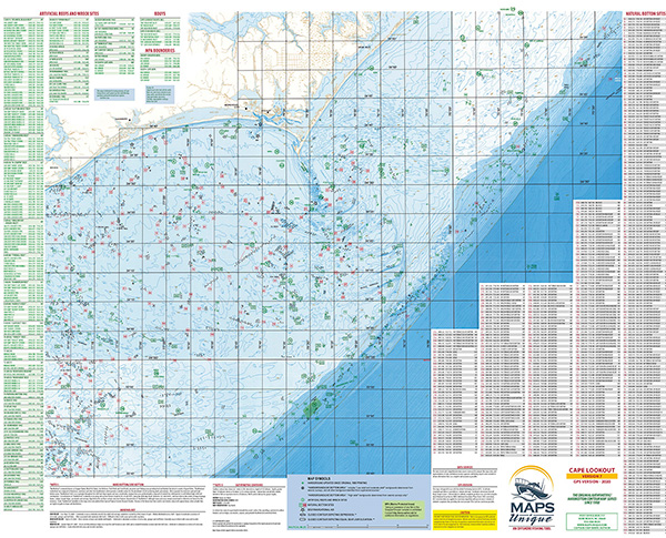 Cape Lookout Offshore Fishing Map